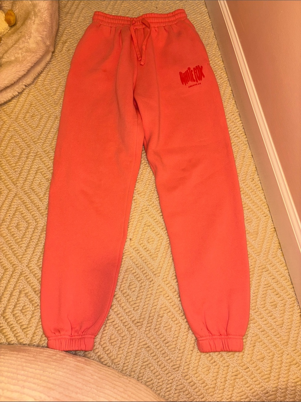 White Fox Boutique Coral Sweatpants with Drawstring
